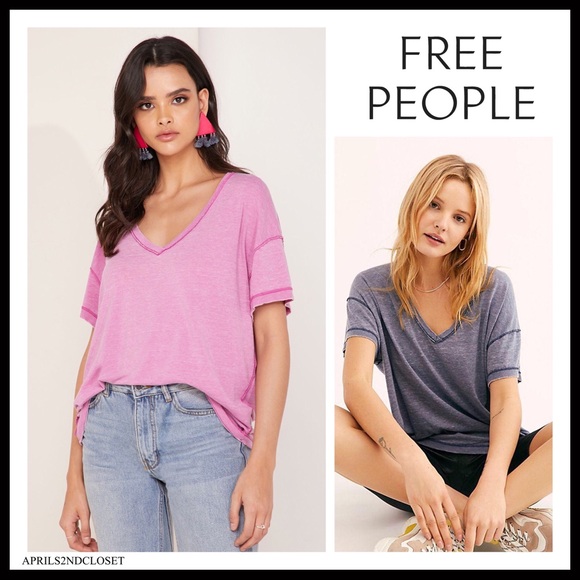 Free People Tops - FREE PEOPLE BOHO TEE OVERSIZED T-SHIRT CUTOUT OPEN BACK TOP A2C
